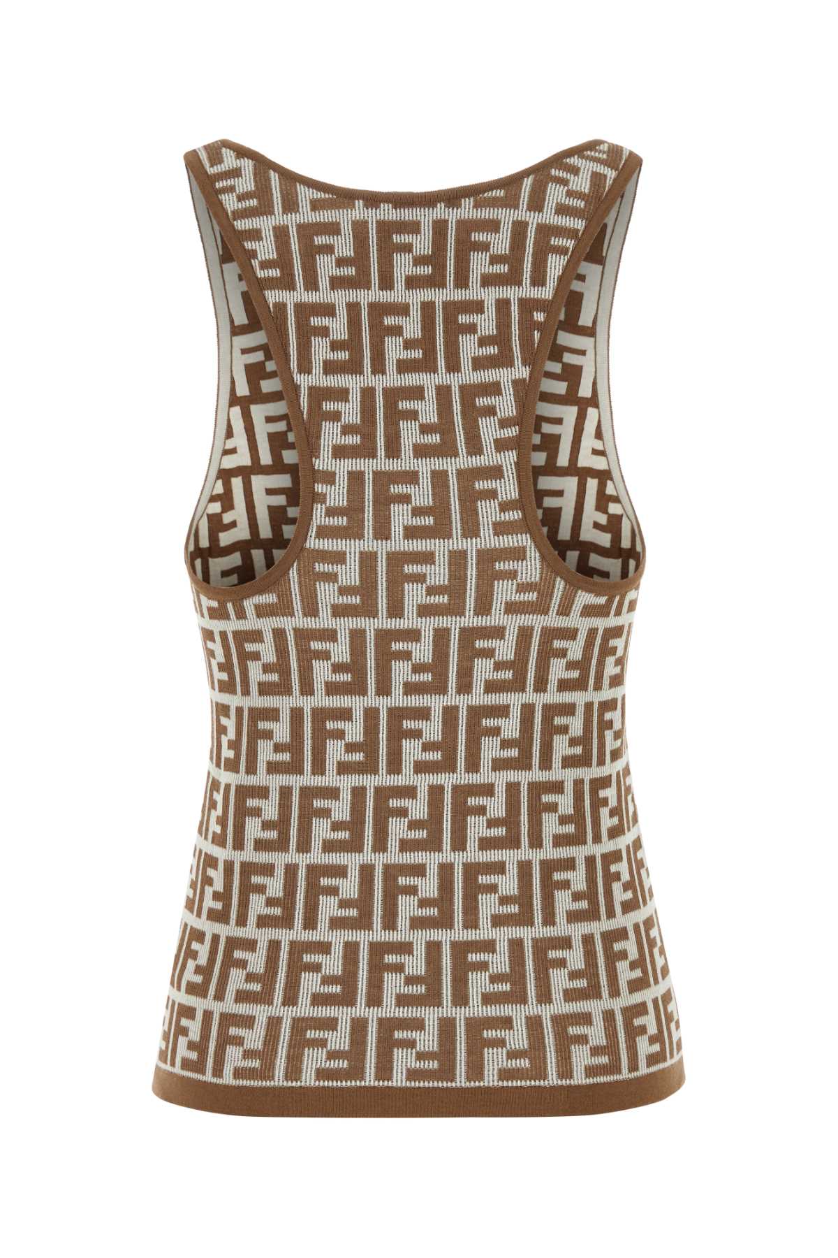 FENDI Embroidered Stretch Cotton Tank Top - Women's