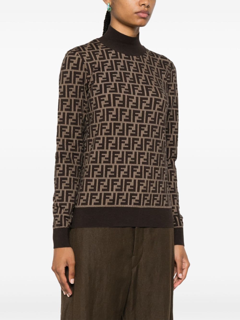 FENDI Cotton High-Neck Sweater