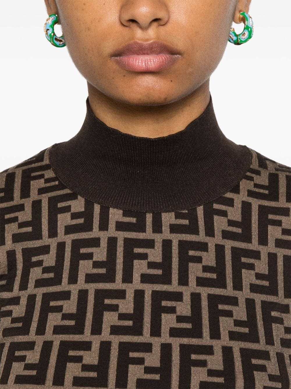 FENDI Cotton High-Neck Sweater
