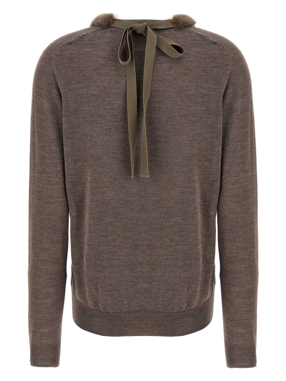 FENDI Wool and Silk V-Neck Jumper