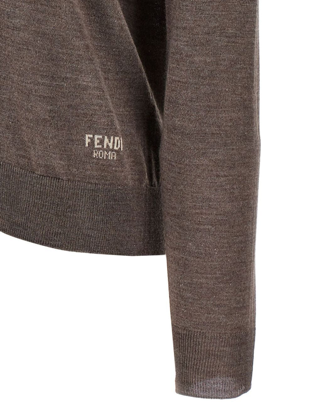 FENDI Wool and Silk V-Neck Jumper