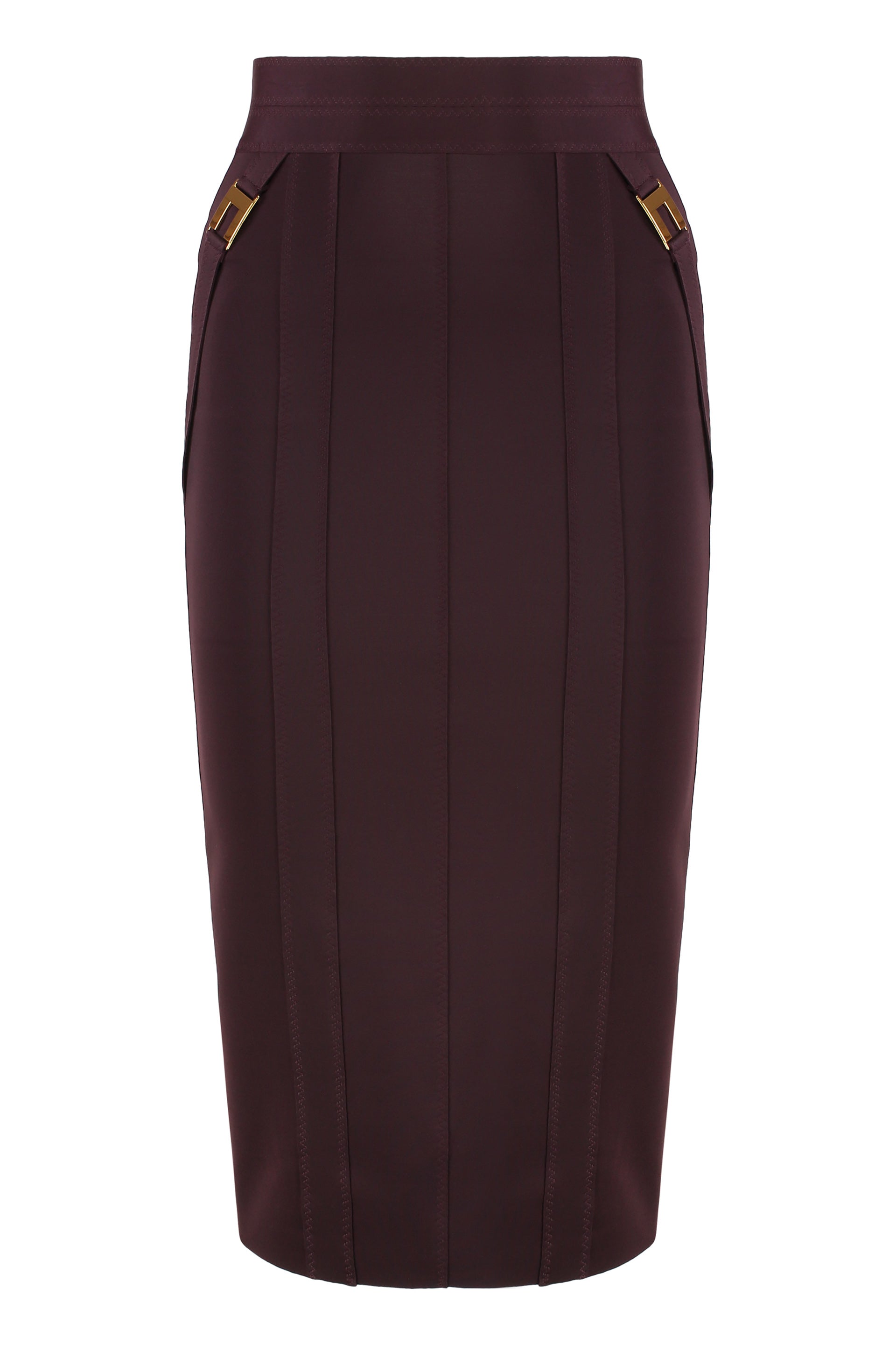 ELISABETTA FRANCHI Women's Stretch Pencil Skirt with Logo Detail