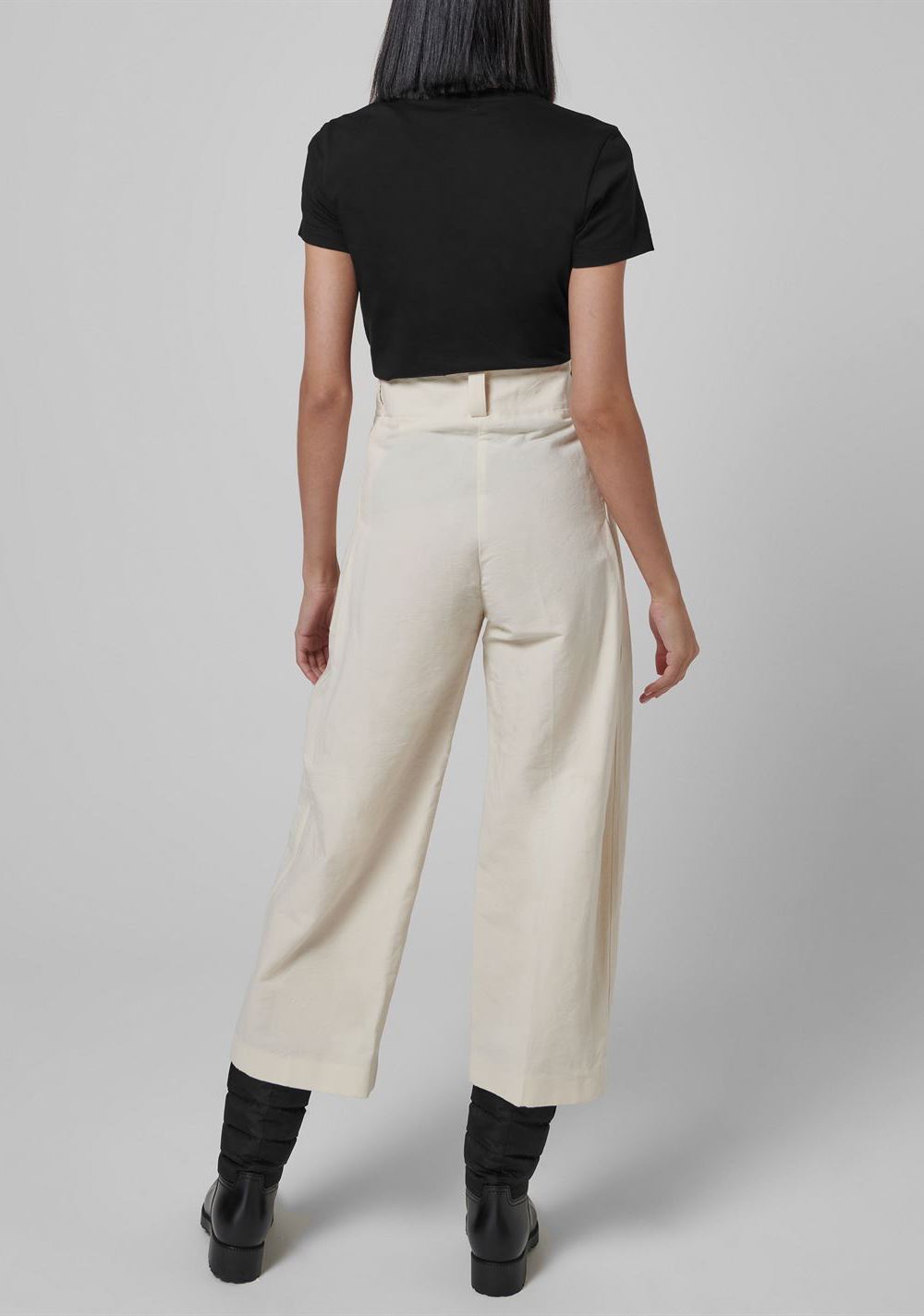MONCLER Belted Cropped Wide Leg Pants