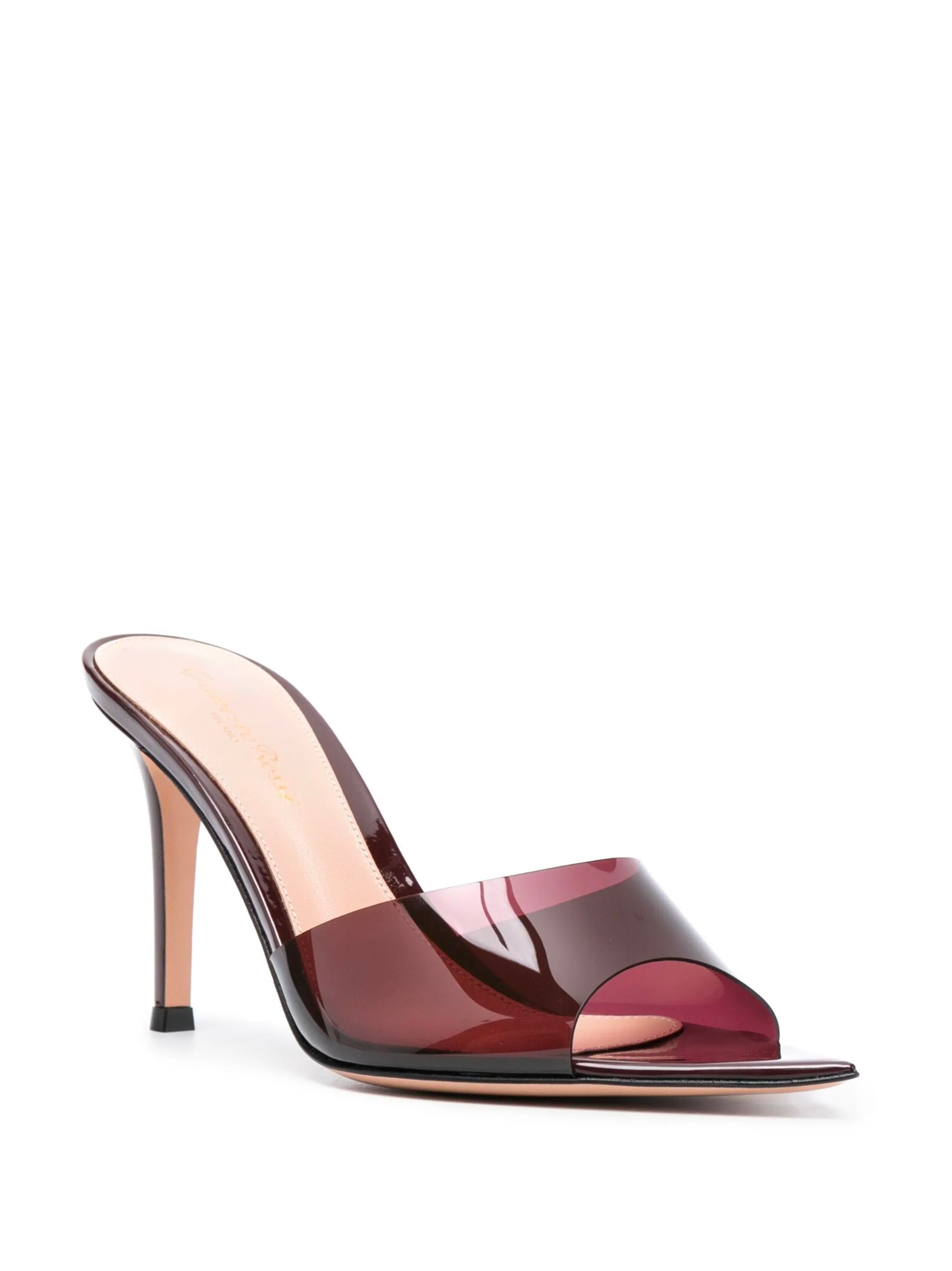 GIANVITO ROSSI Pointed Plexiglass Mini Sandals with 85mm Heel Height