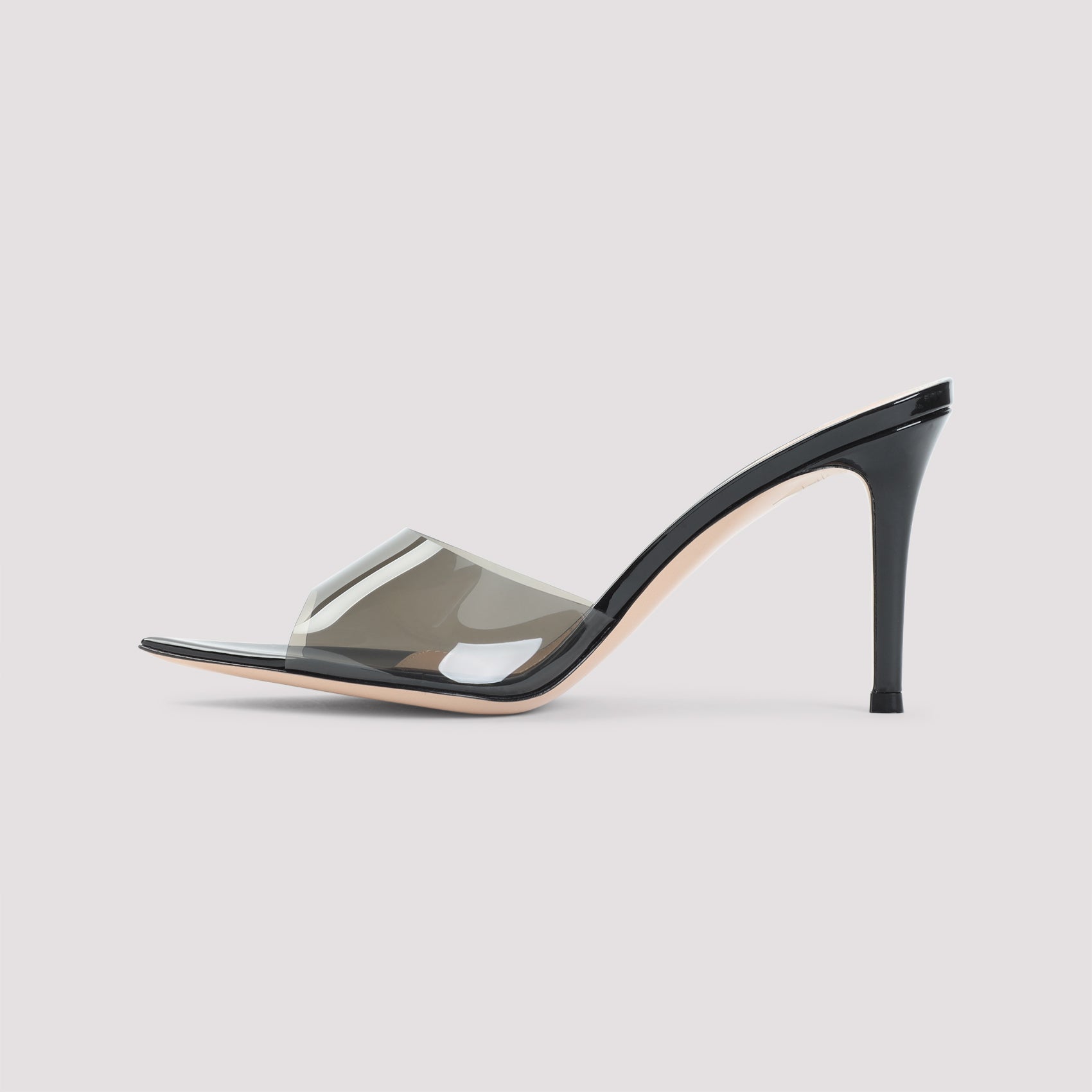 GIANVITO ROSSI Elegant Pointed Plexiglass Mini Sandals with 85mm Heel