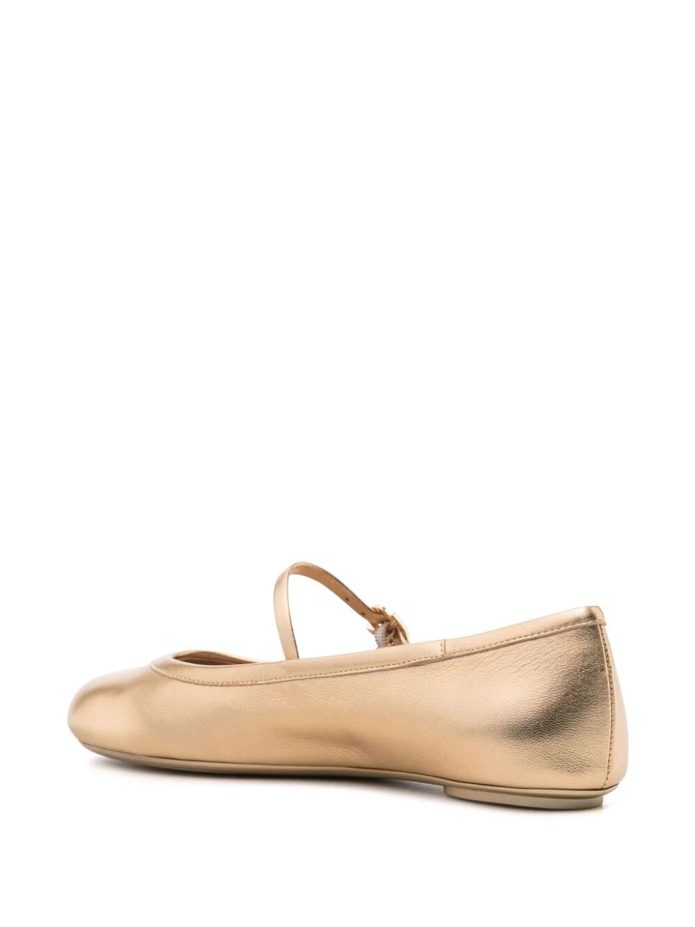 GIANVITO ROSSI Elegant Metallic Ballerina Flat Shoes
