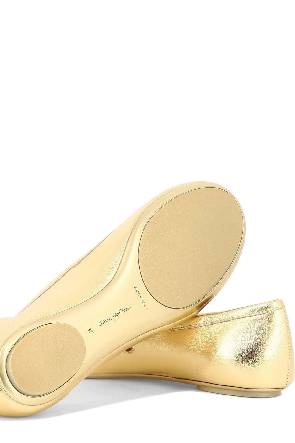 GIANVITO ROSSI Women's Mini Round-Toe Ballerina Flats with Iconic Buckle