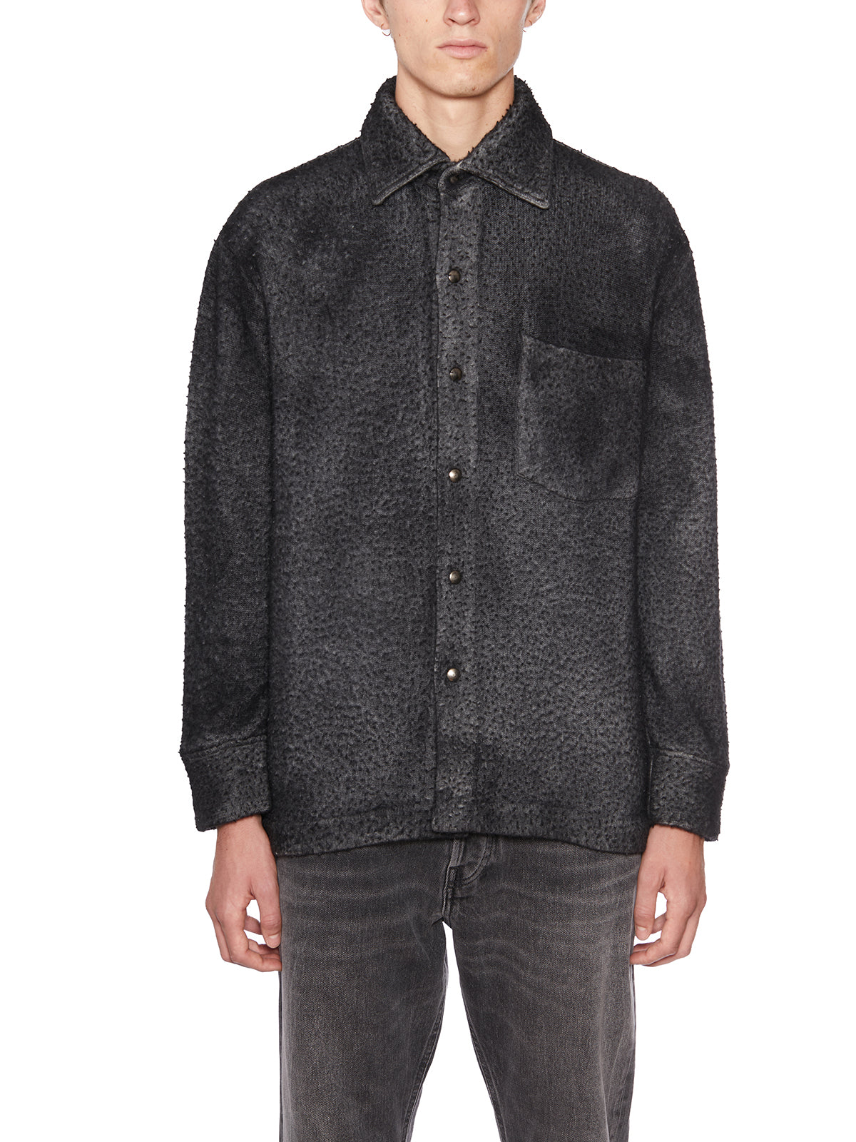 AVANT TOI Men's Casual Jacket Shirt with Unique Texture - Size M