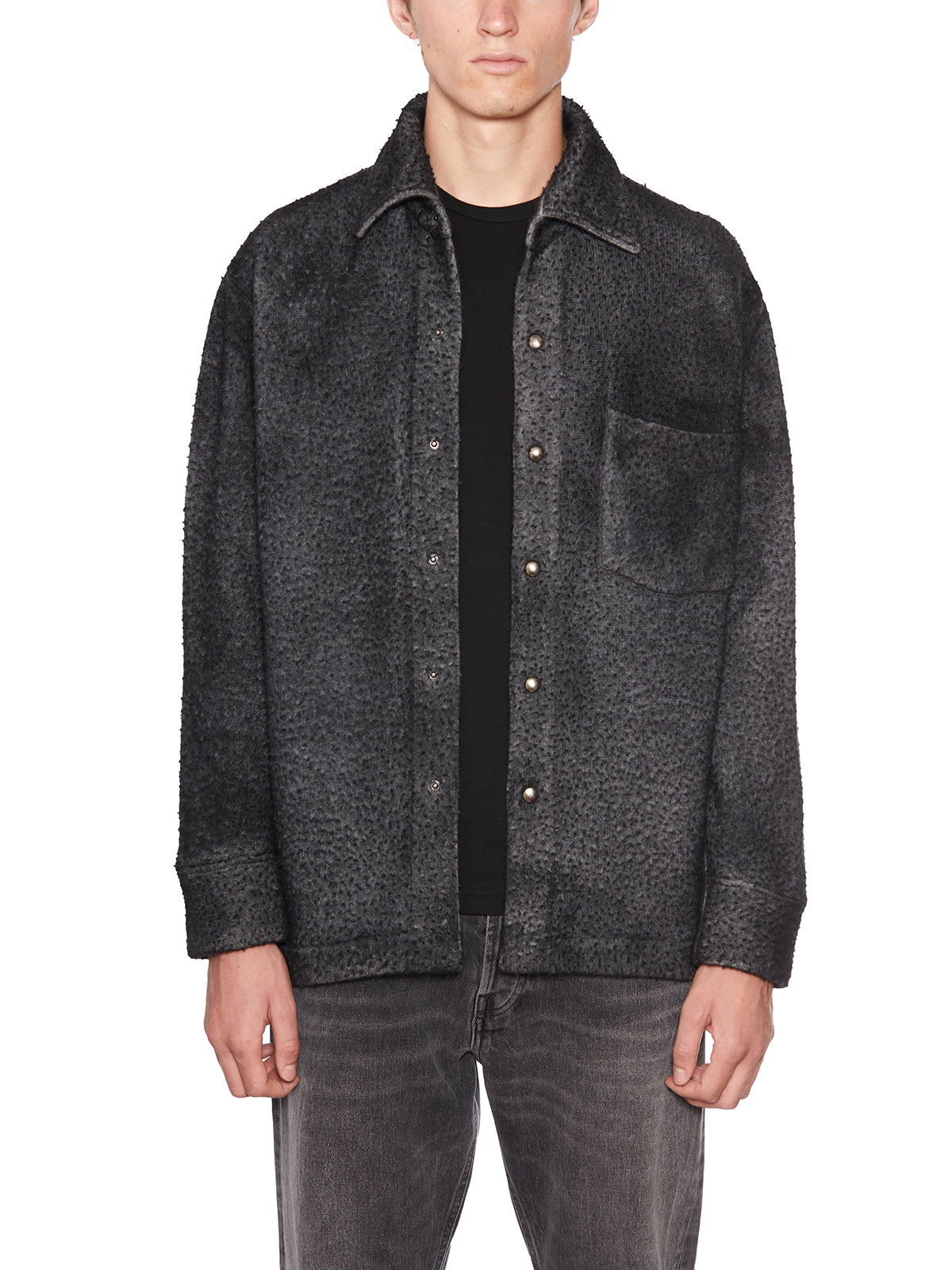 AVANT TOI Men's Casual Jacket Shirt with Unique Texture - Size M