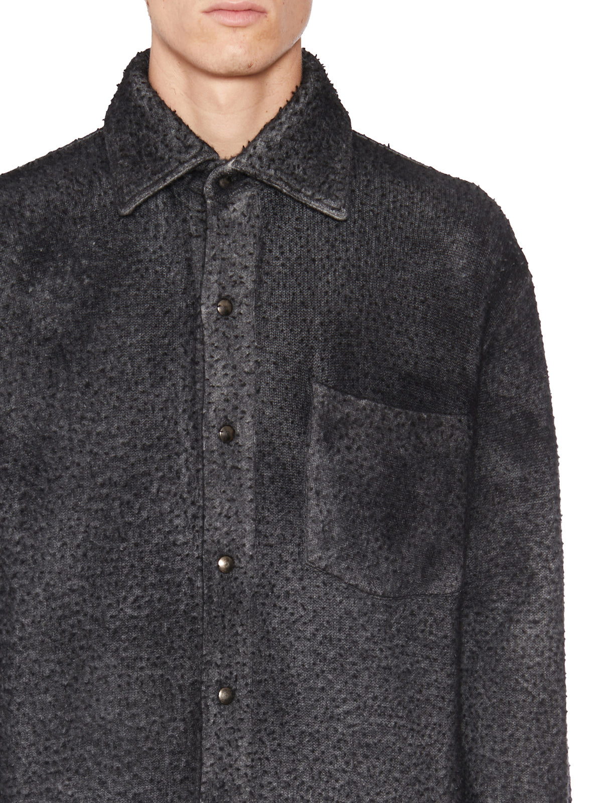 AVANT TOI Men's Casual Jacket Shirt with Unique Texture - Size M