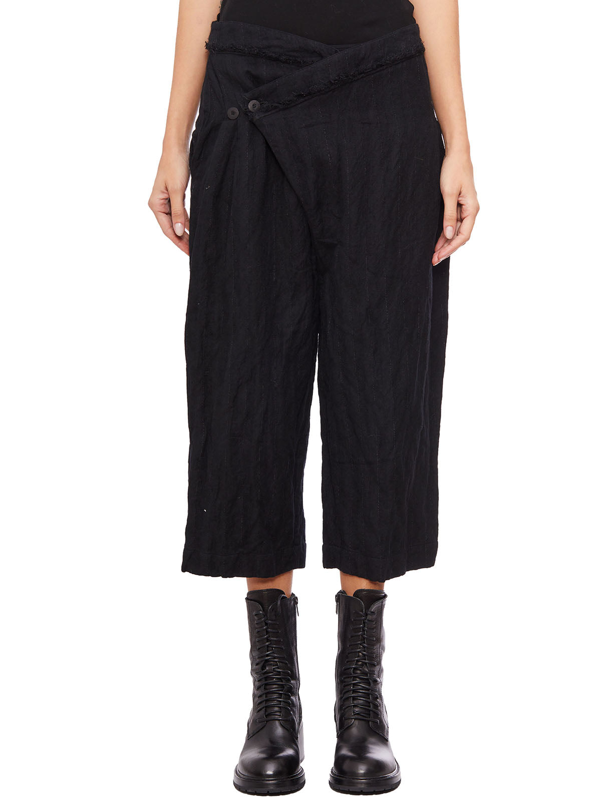 MARC LE BIHAN Asymmetrical Closure 3/4 Trousers for Women