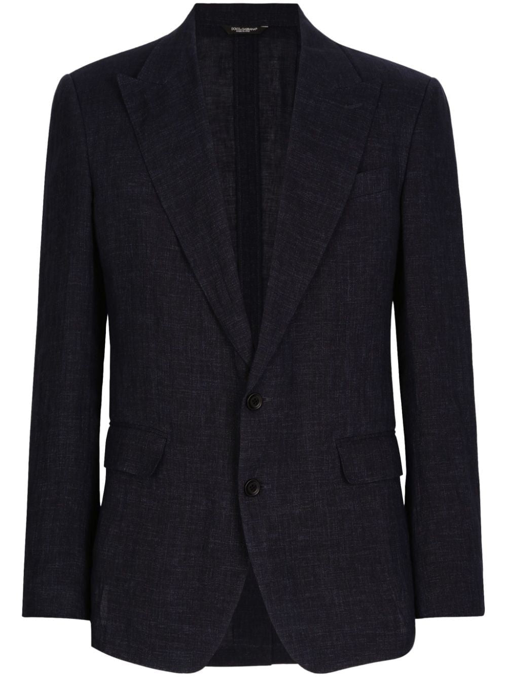DOLCE & GABBANA Cotton-Linen Blazer with Peak Lapels - SS24