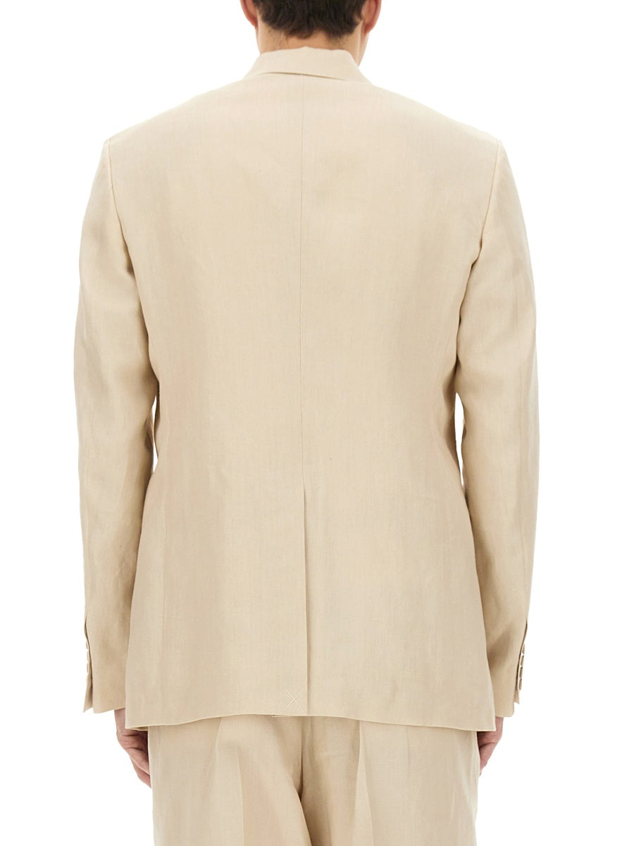 DOLCE & GABBANA Men's Double-Breasted Linen Jacket - Size 50