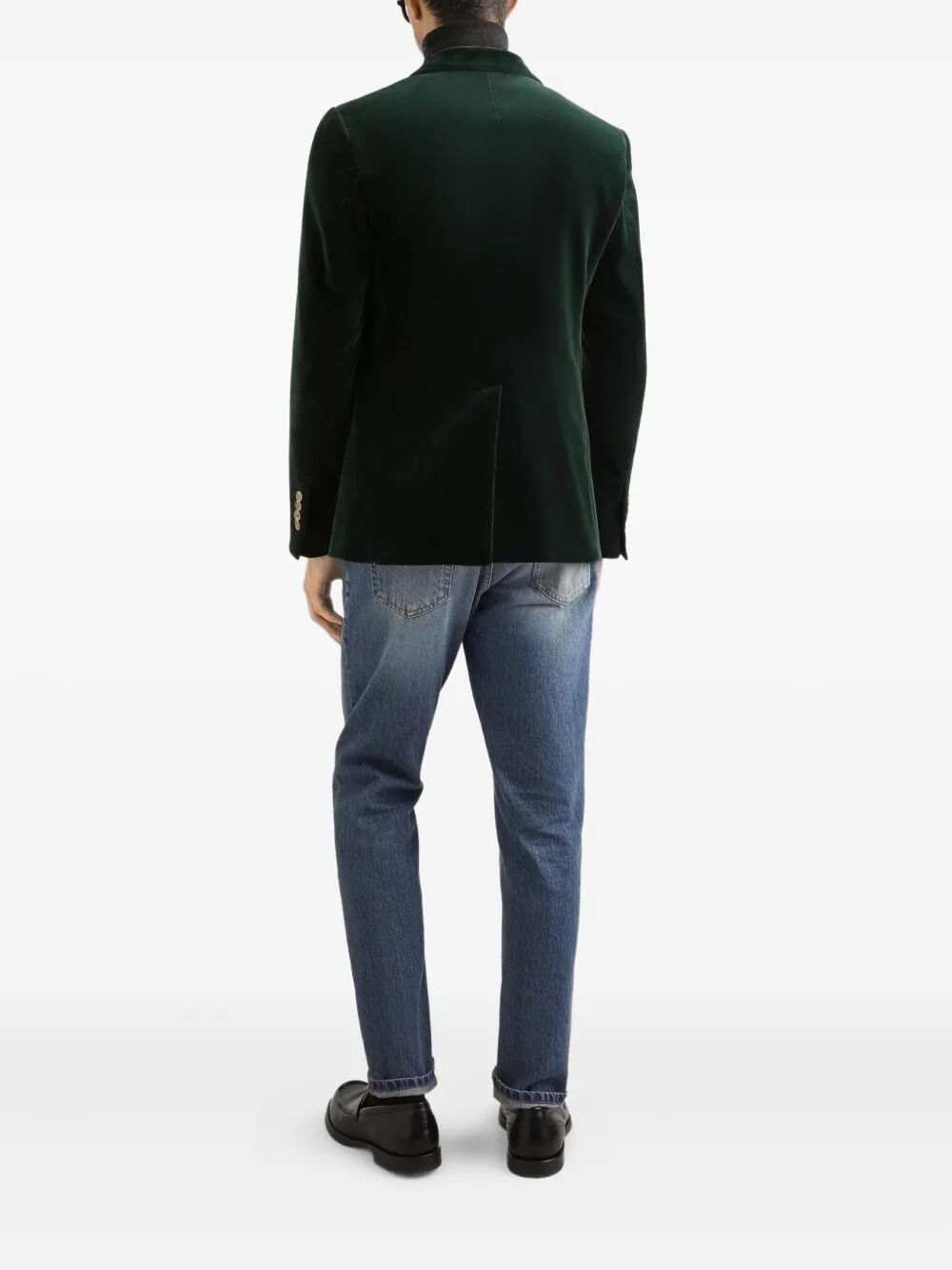 DOLCE & GABBANA Double-Breasted Sicilia Light Cotton Velvet Jacket