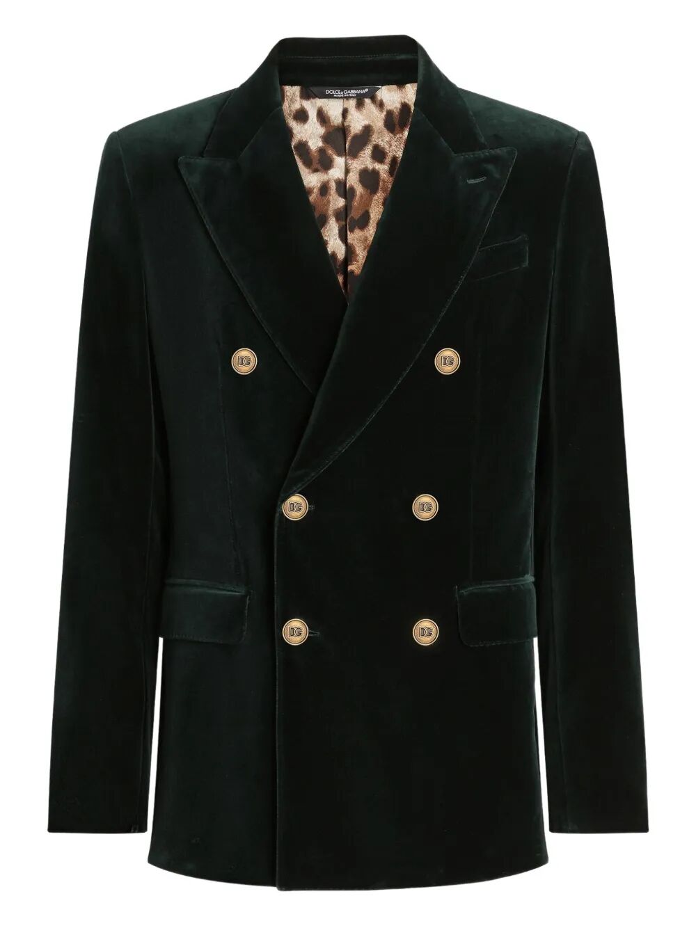 DOLCE & GABBANA Double-Breasted Sicilia Light Cotton Velvet Jacket