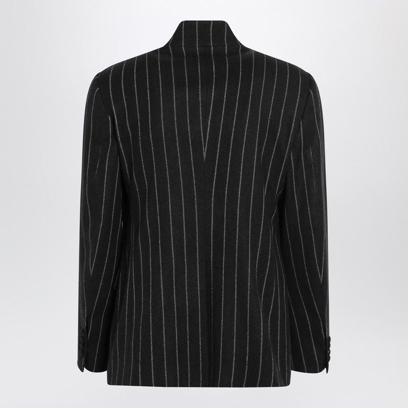 DOLCE & GABBANA Striped Wool-Blend Single-Breasted Jacket for Men