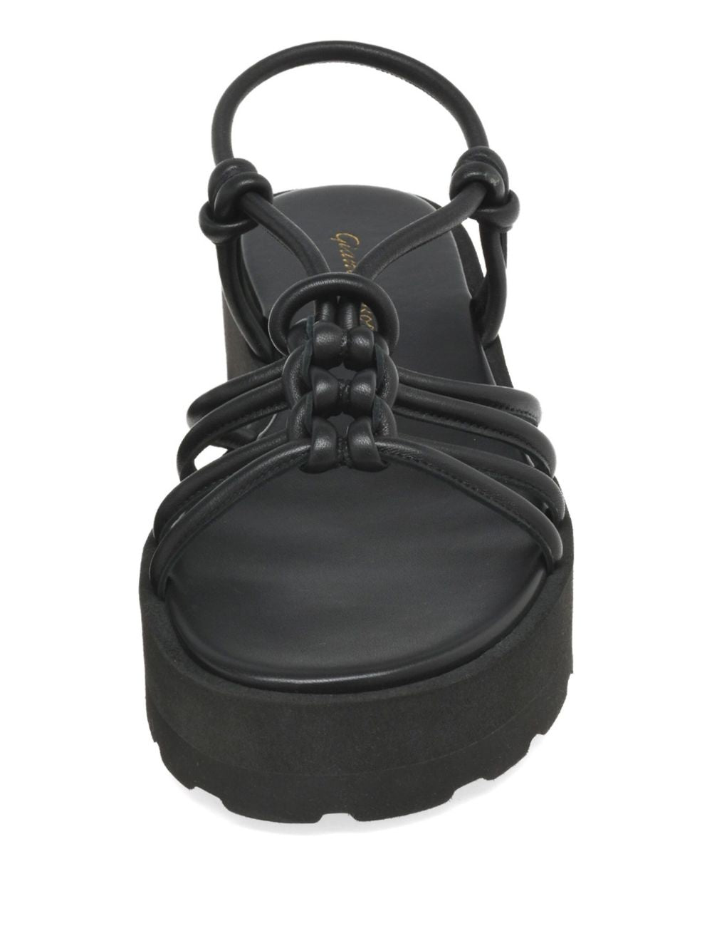 GIANVITO ROSSI Chic Flatform Leather Sandals with Knot Detailing