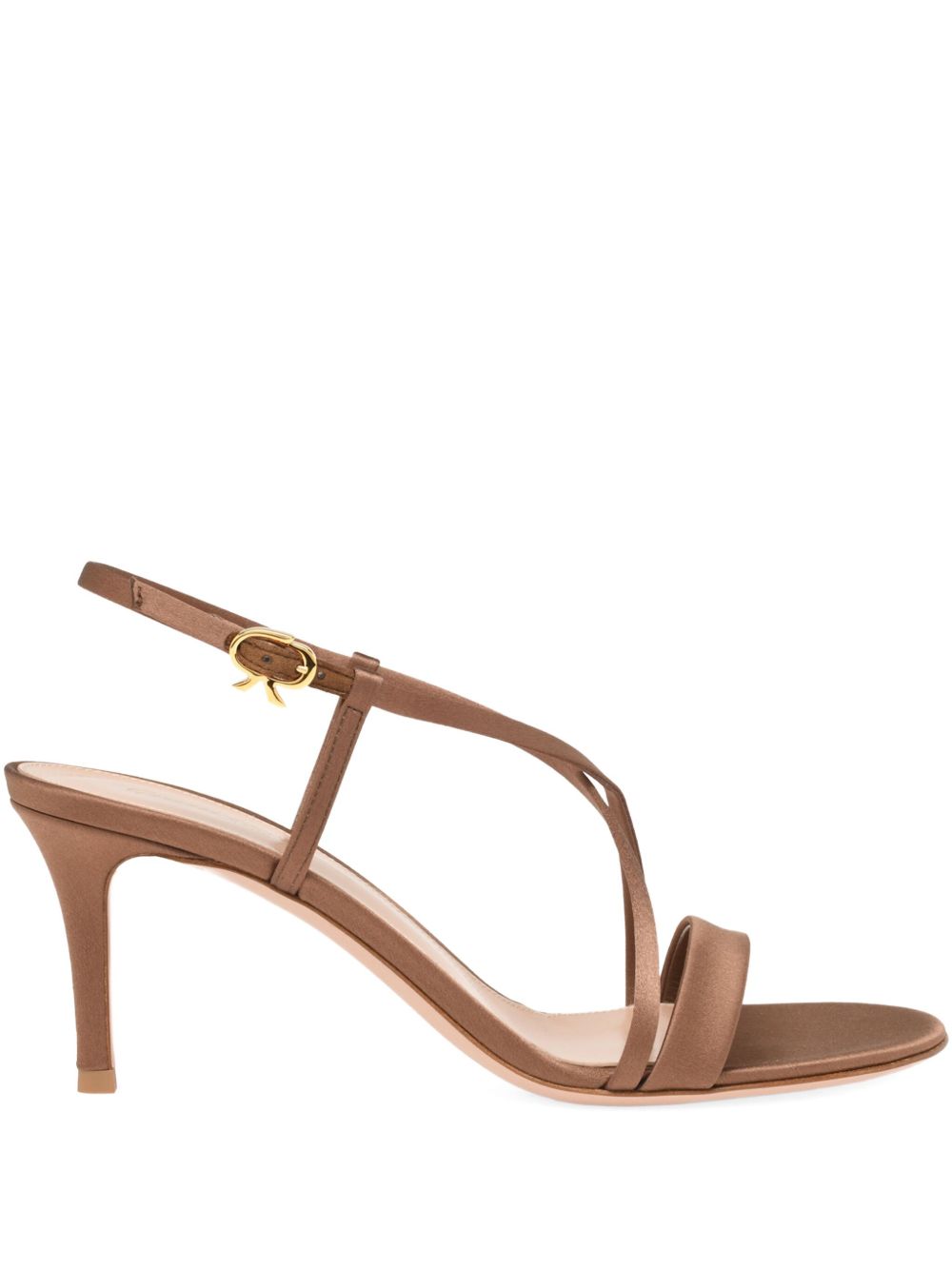GIANVITO ROSSI Slender Strap Leather Sandals with Adjustable Ankle Strap and 70mm Heel