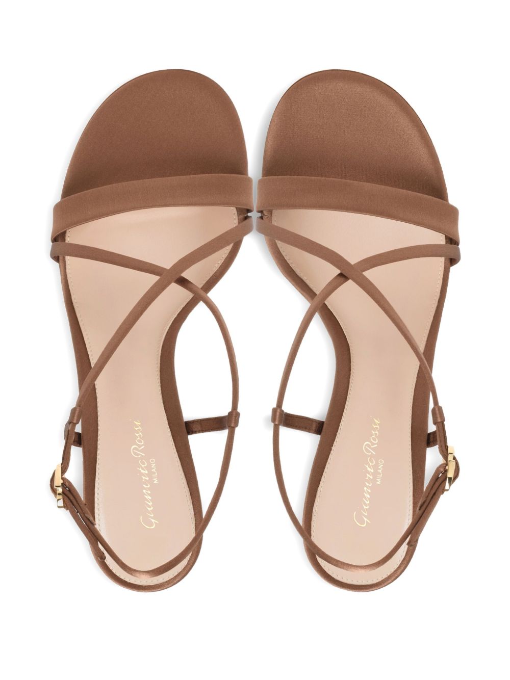 GIANVITO ROSSI Slender Strap Leather Sandals with Adjustable Ankle Strap and 70mm Heel