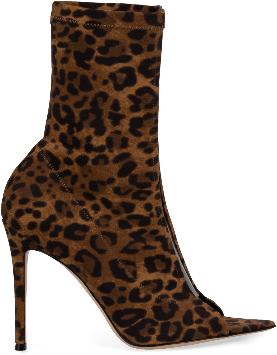 GIANVITO ROSSI Leopard Print Leather Ankle Boots