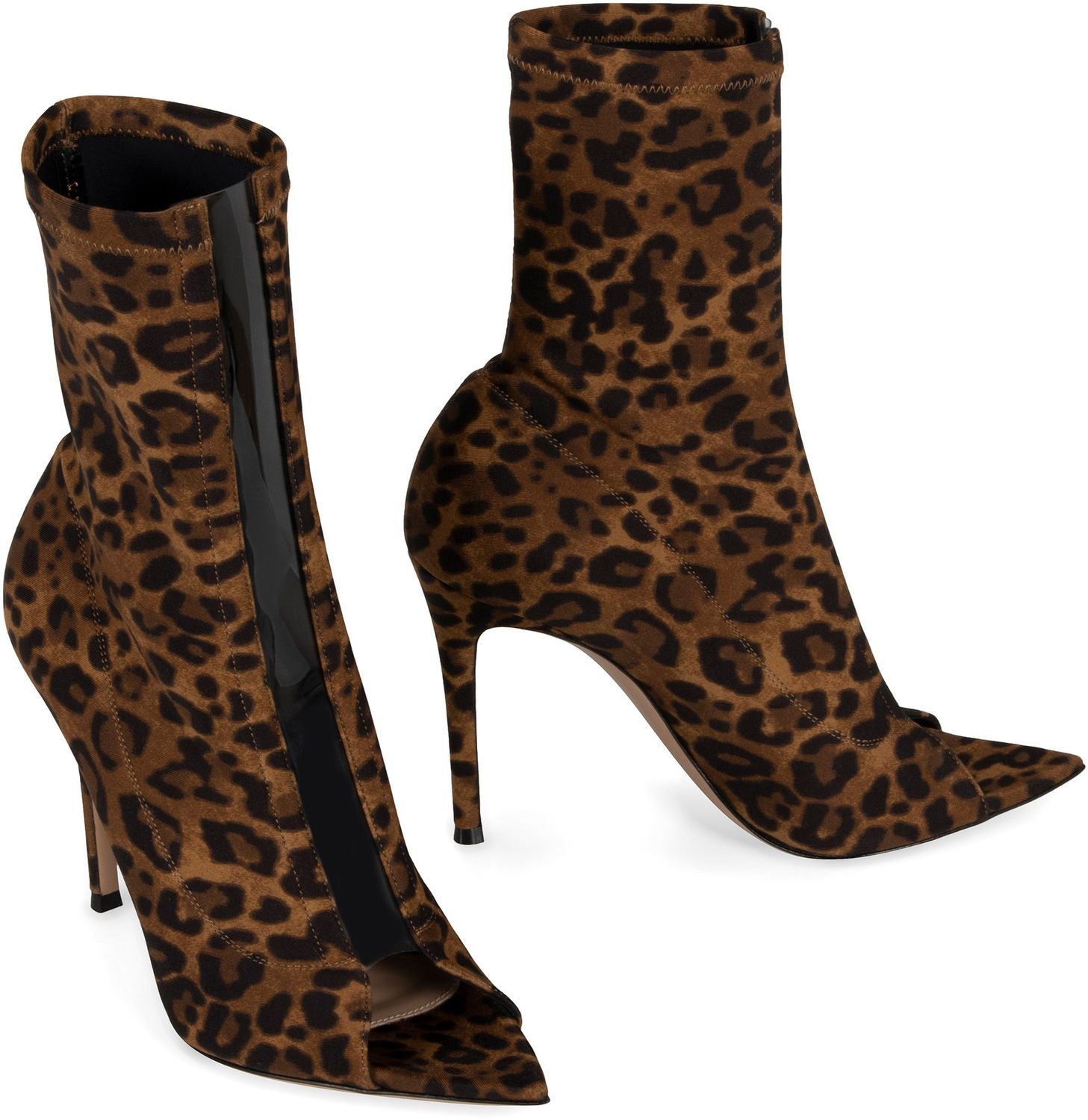 GIANVITO ROSSI Leopard Print Leather Ankle Boots