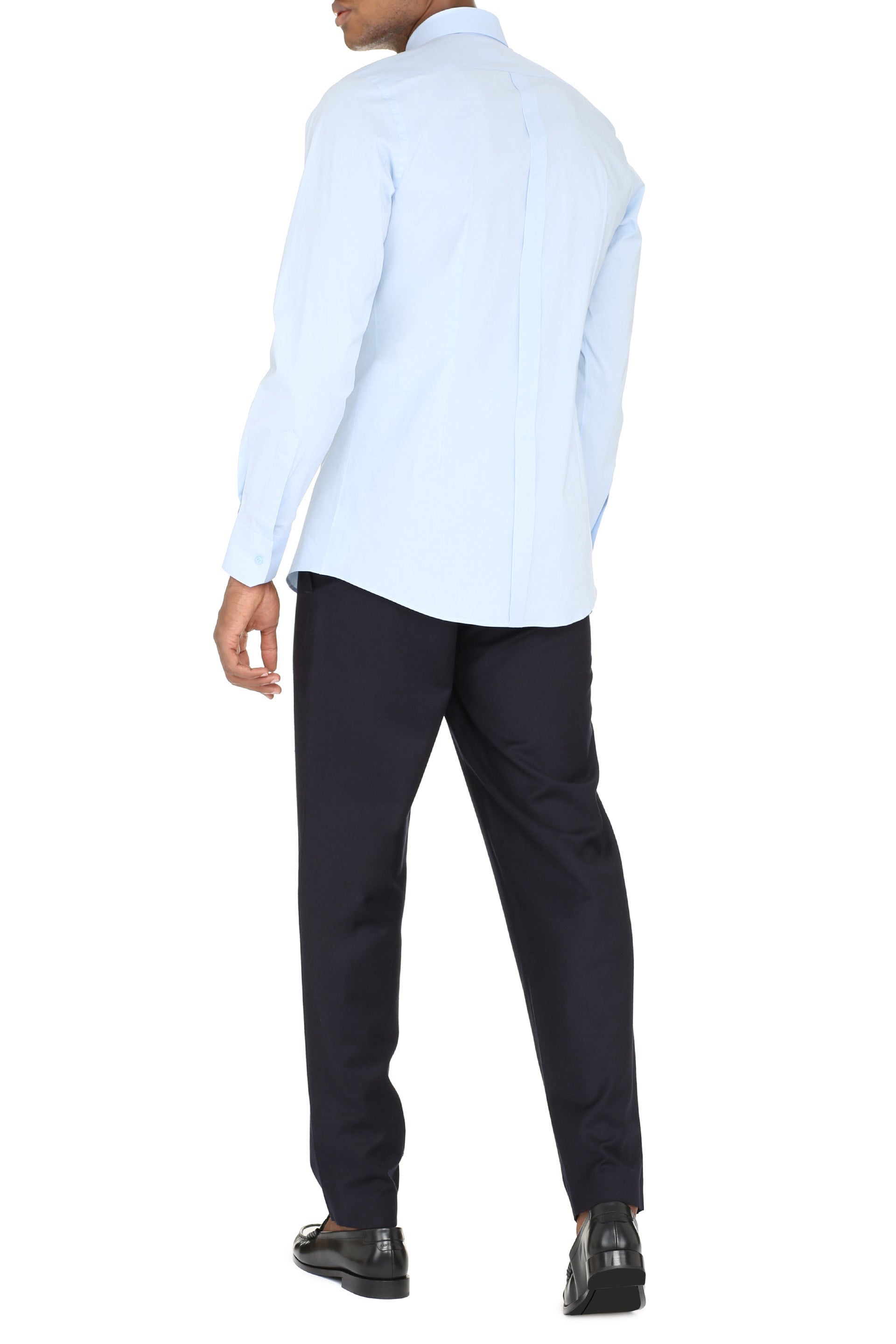 DOLCE & GABBANA Men's Stretch Poplin Shirt with Rounded Hem