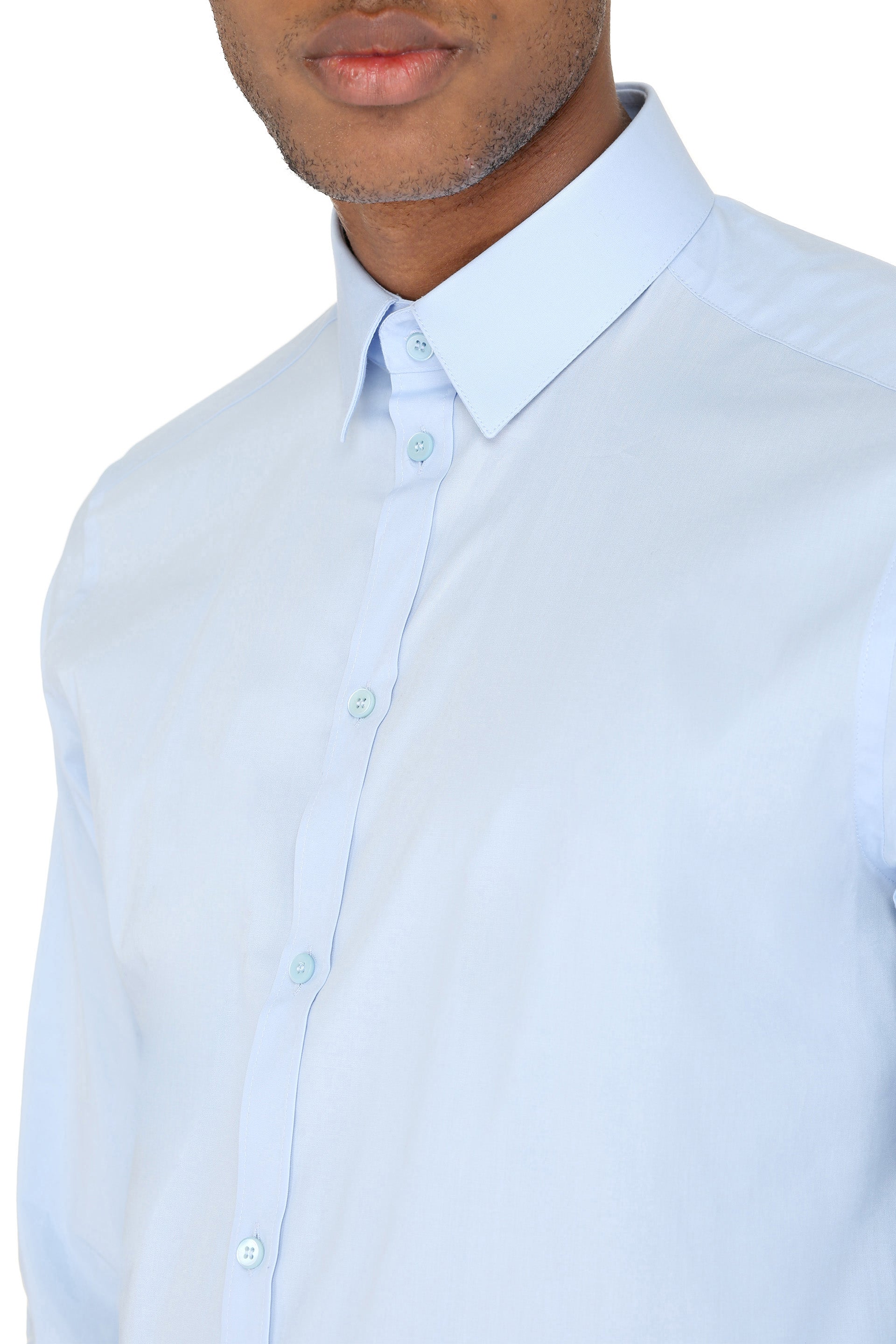 DOLCE & GABBANA Men's Stretch Poplin Shirt with Rounded Hem