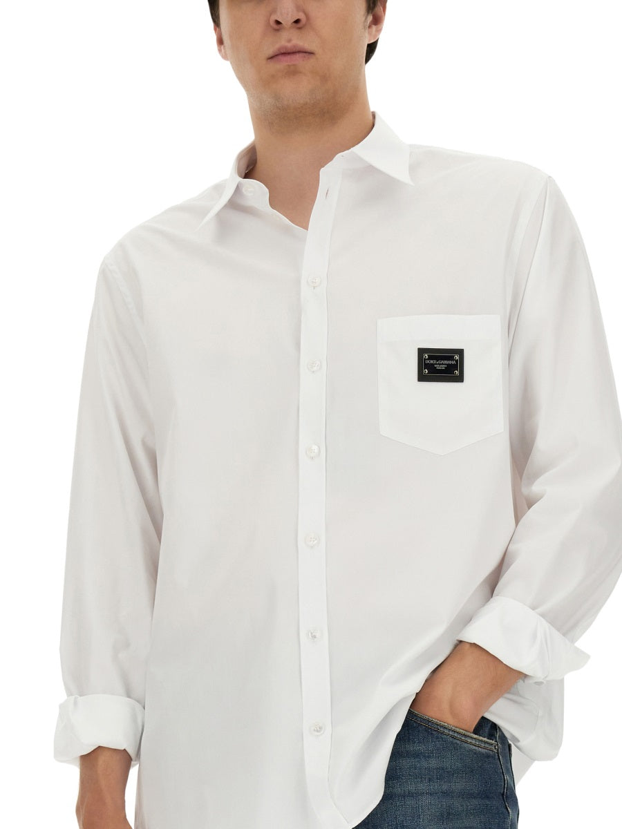 DOLCE & GABBANA Logo Plate Shirt for Men - SS25