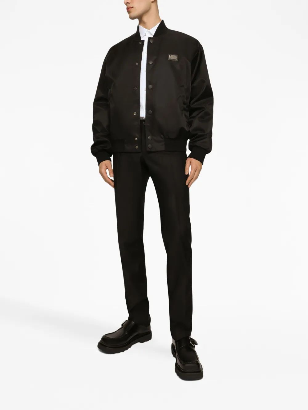 DOLCE & GABBANA Logo Embroidered Cotton Shirt for Men