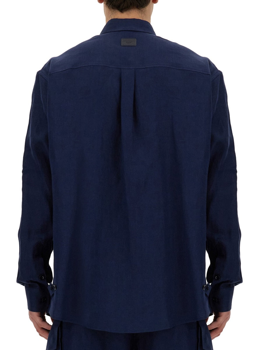 DOLCE & GABBANA Oversized Linen Shirt with Pockets - Size L