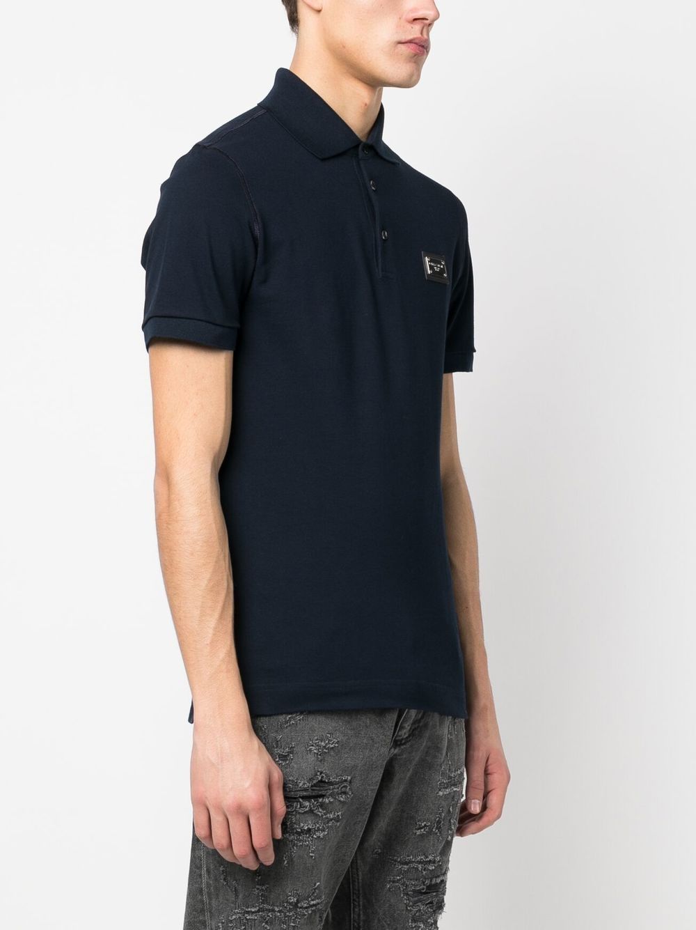 DOLCE & GABBANA Men's Logo Cotton Polo Shirt