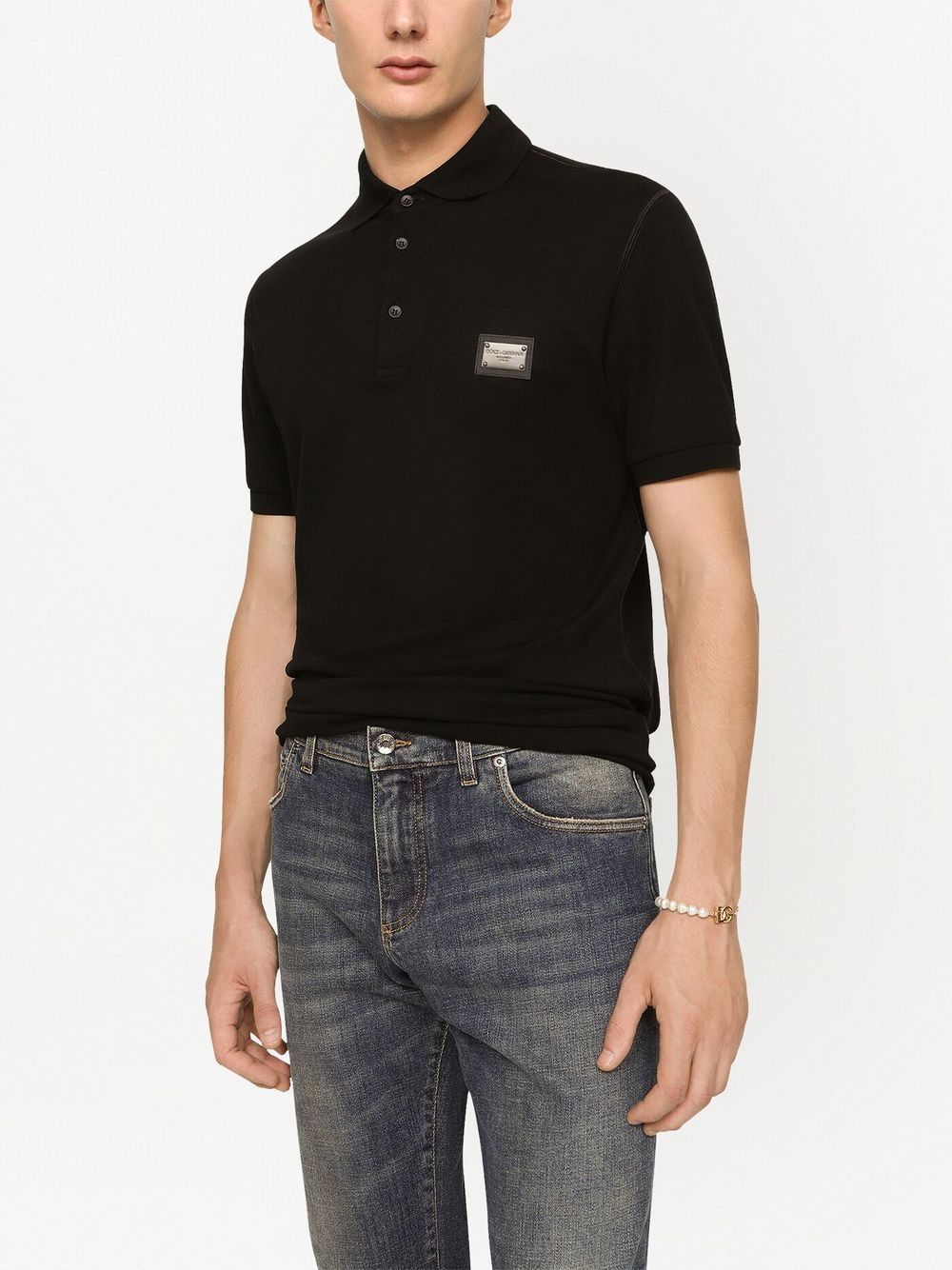 DOLCE & GABBANA Classic Polo with Logo Plaque - Regular Fit