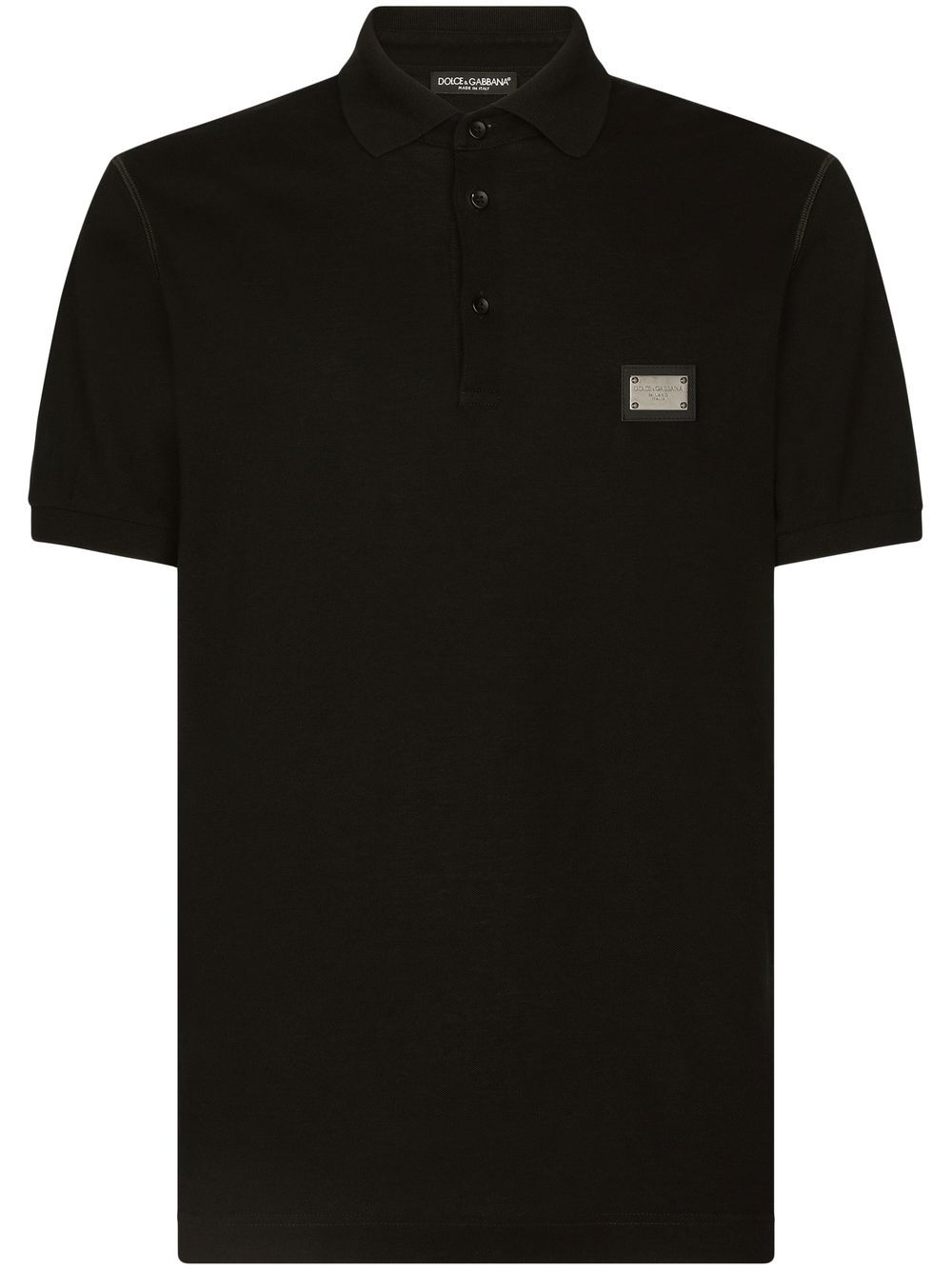 DOLCE & GABBANA Logo Cotton Piqué Polo Shirt
