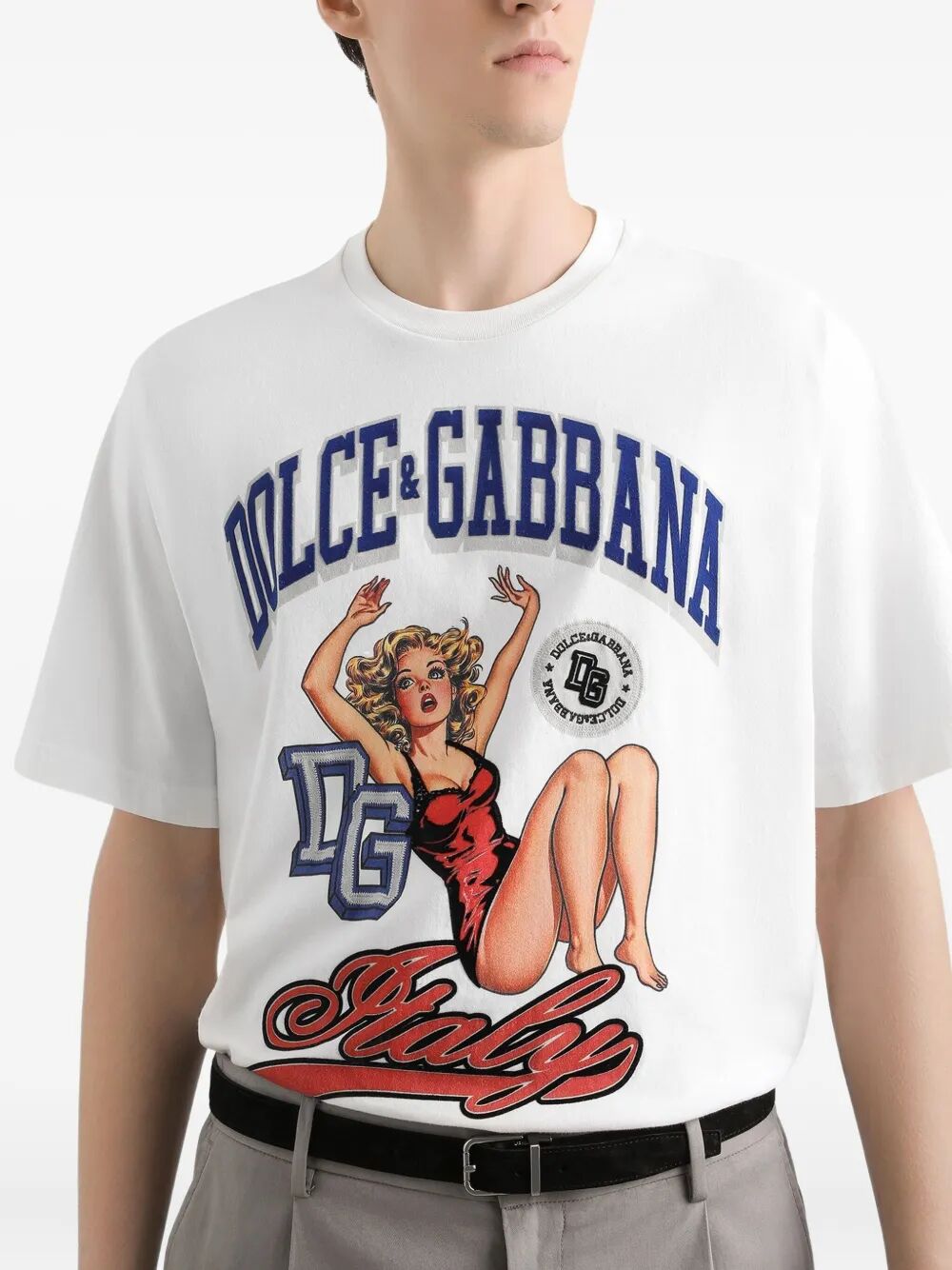 DOLCE & GABBANA Italy-Print Cotton T-Shirt