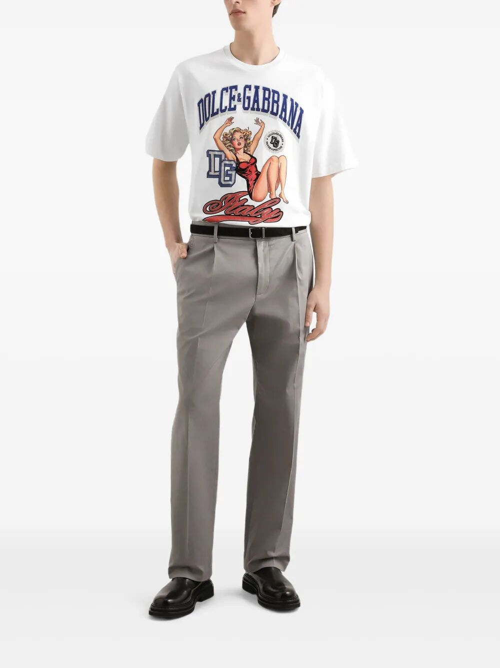 DOLCE & GABBANA Italy-Print Cotton T-Shirt