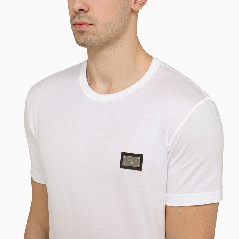 DOLCE & GABBANA Crewneck Logo Plaque T-Shirt for Men