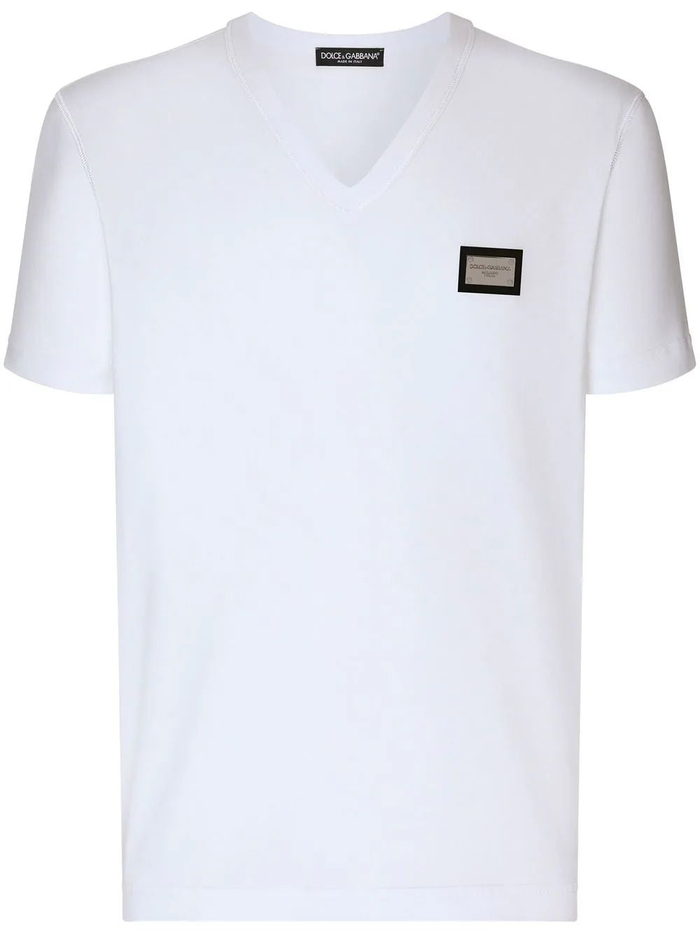 DOLCE & GABBANA Cotton T-Shirt with Ribbed Edges for Men