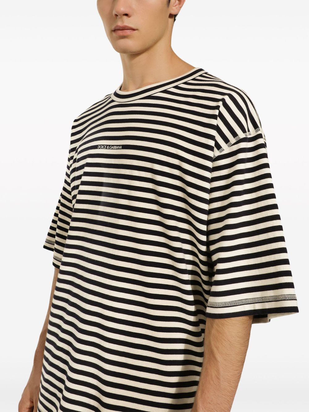 DOLCE & GABBANA Relaxed Fit Striped T-Shirt - Size L