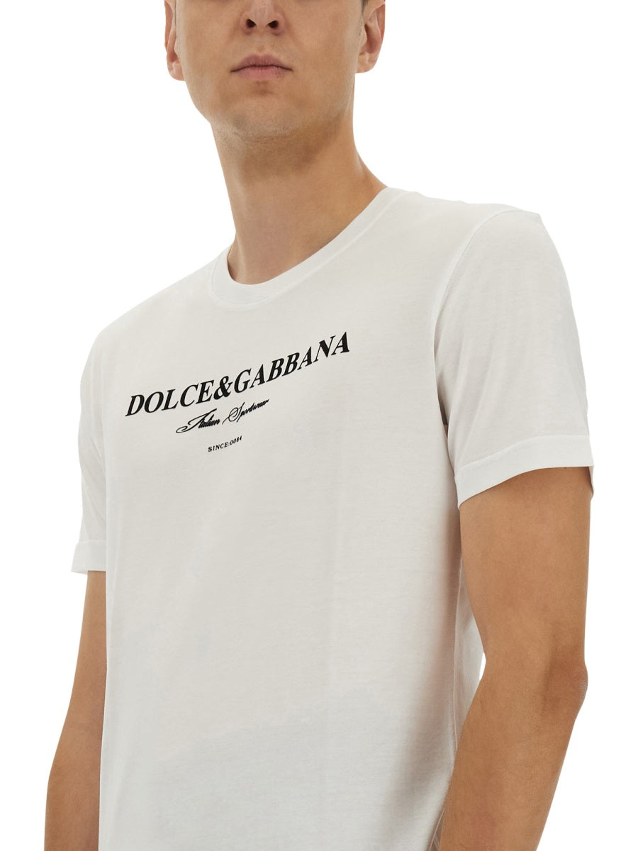 DOLCE & GABBANA Classic Logo Cotton T-Shirt for Men - FW25 Collection