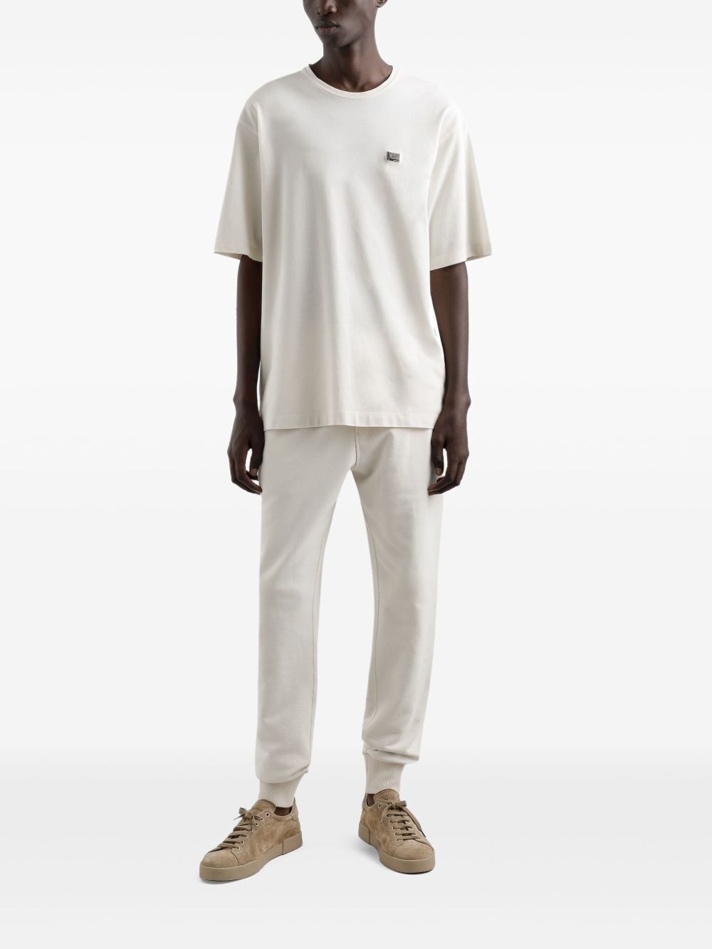 DOLCE & GABBANA Cotton T-Shirt with Metal Tag for Men