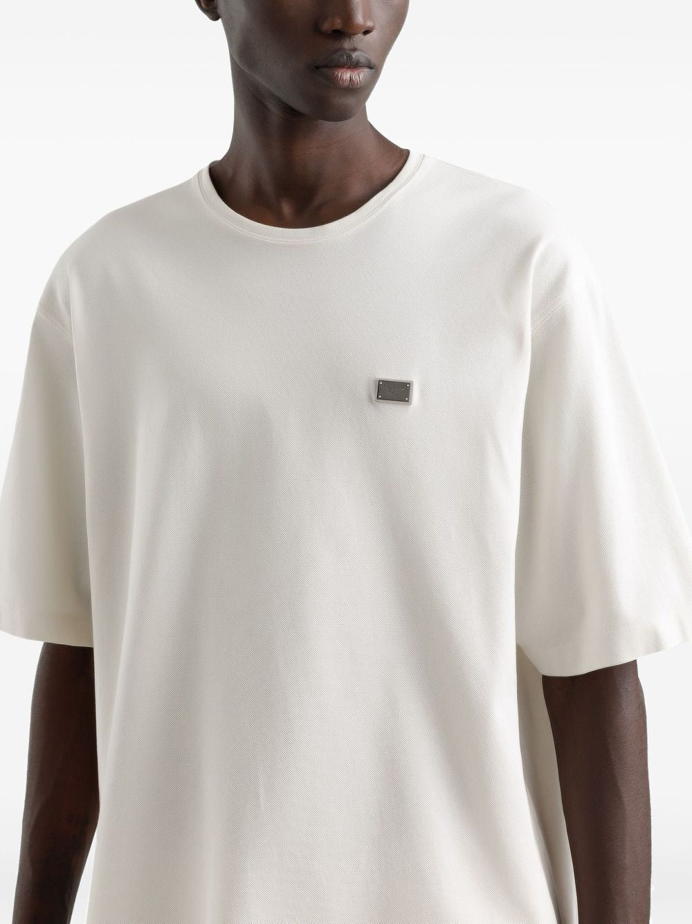 DOLCE & GABBANA Cotton T-Shirt with Metal Tag for Men