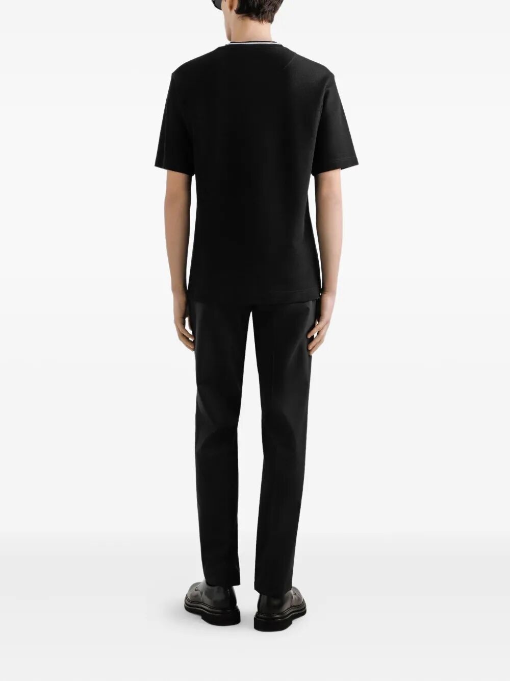 DOLCE & GABBANA Cotton Piqué T-Shirt with Contrasting Collar