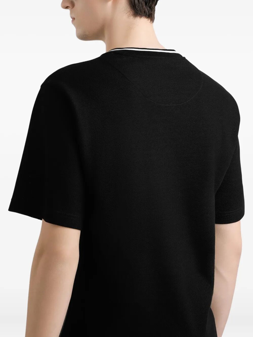 DOLCE & GABBANA Cotton Piqué T-Shirt with Contrasting Collar