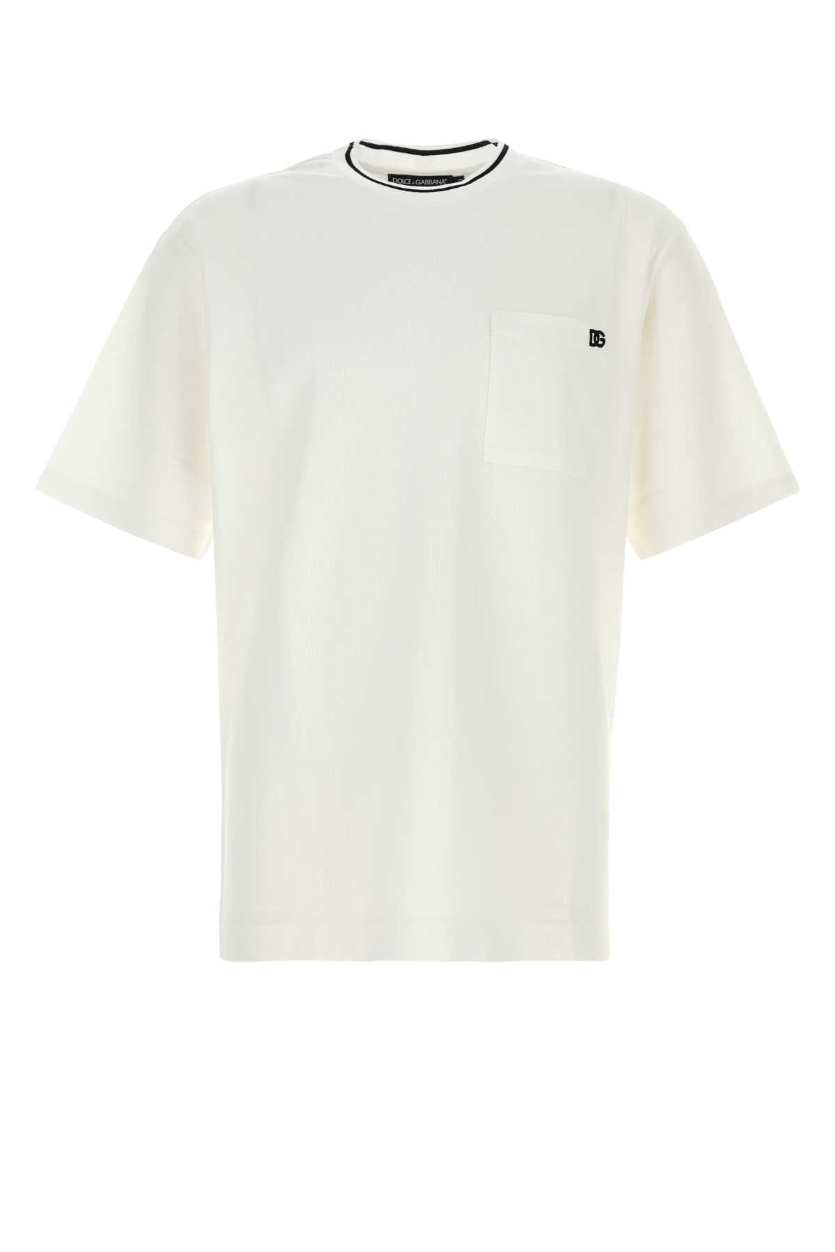 DOLCE & GABBANA Embroidered Logo Cotton T-Shirt