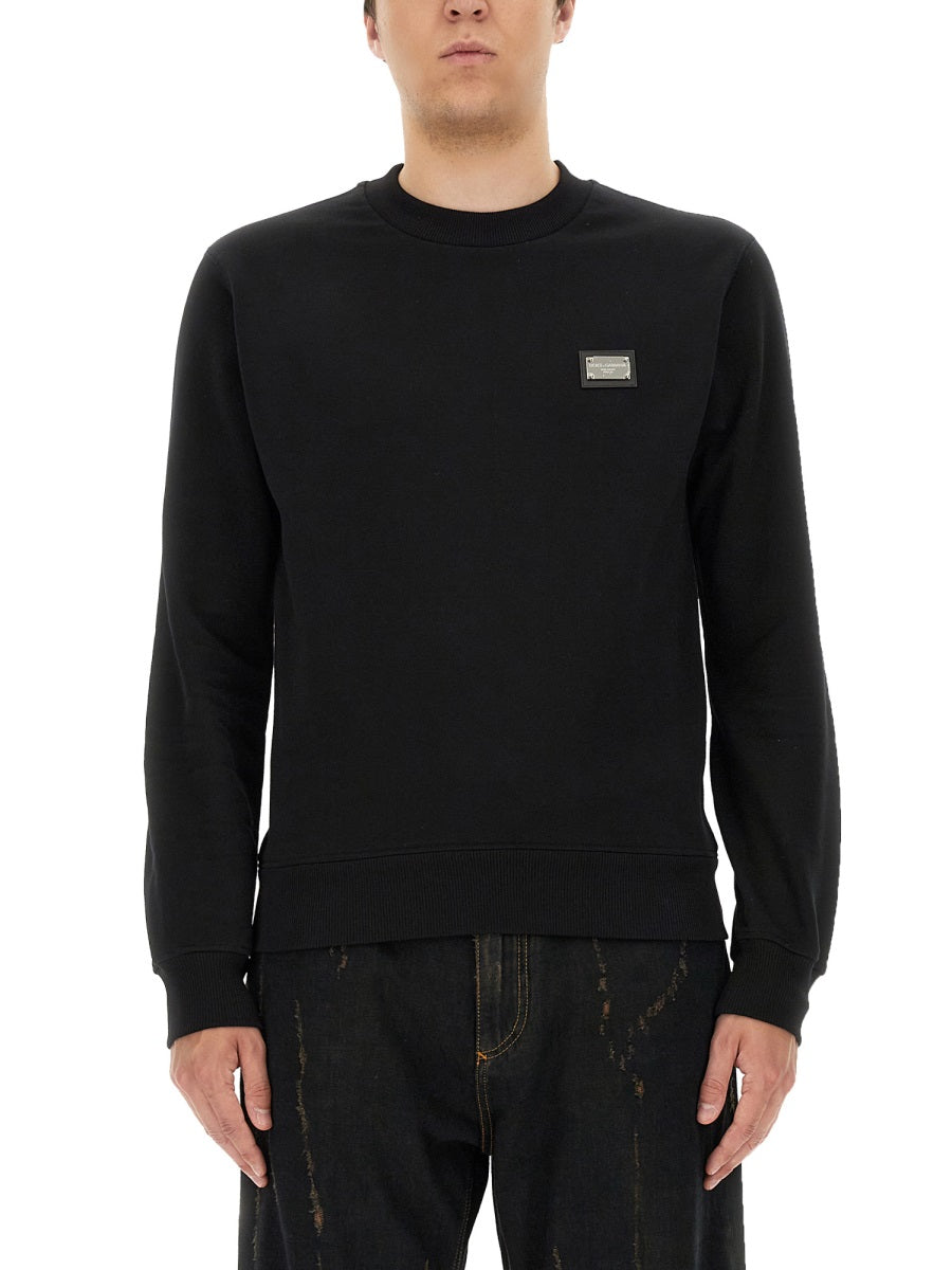 DOLCE & GABBANA Logo Cotton Sweatshirt for Men - FW25 Collection