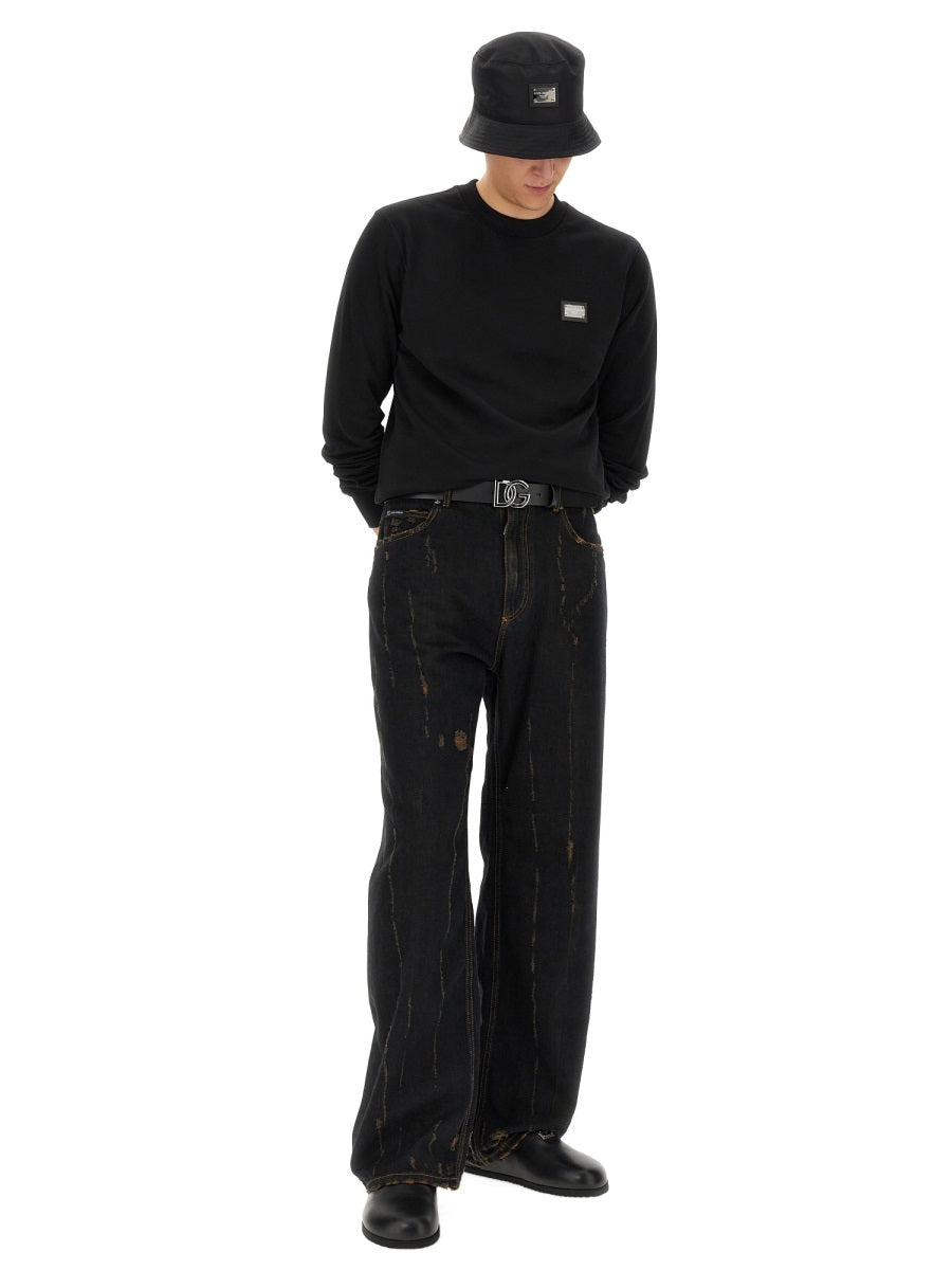 DOLCE & GABBANA Logo Cotton Sweatshirt for Men - FW25 Collection