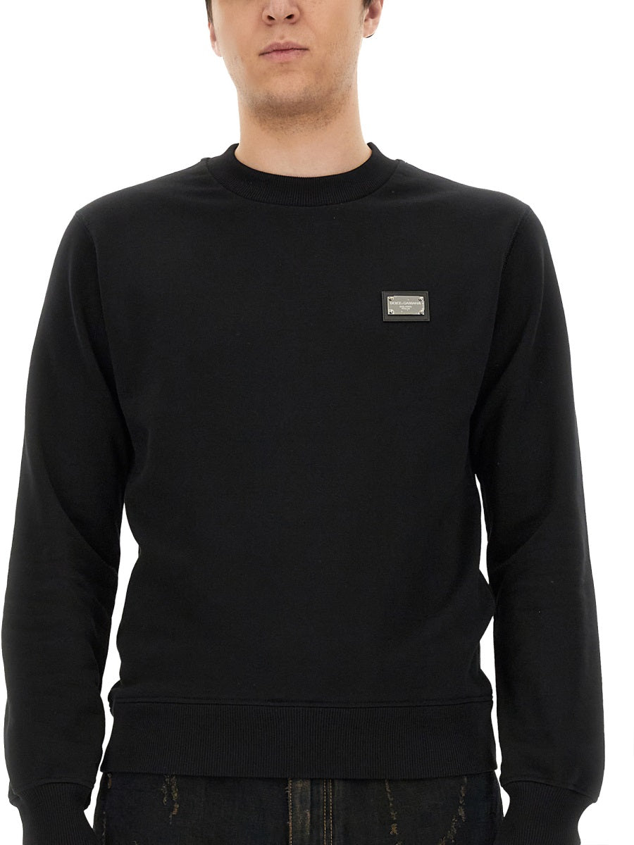 DOLCE & GABBANA Logo Cotton Sweatshirt for Men - FW25 Collection