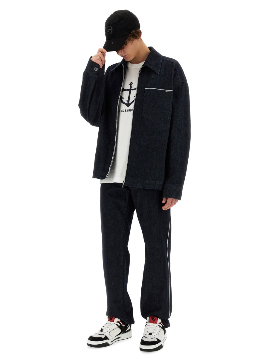 DOLCE & GABBANA Regular Fit Selvedge Denim Blouson (Size 48 IT)