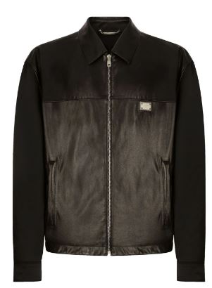 DOLCE & GABBANA Men's Premium Leather Bomber Jacket