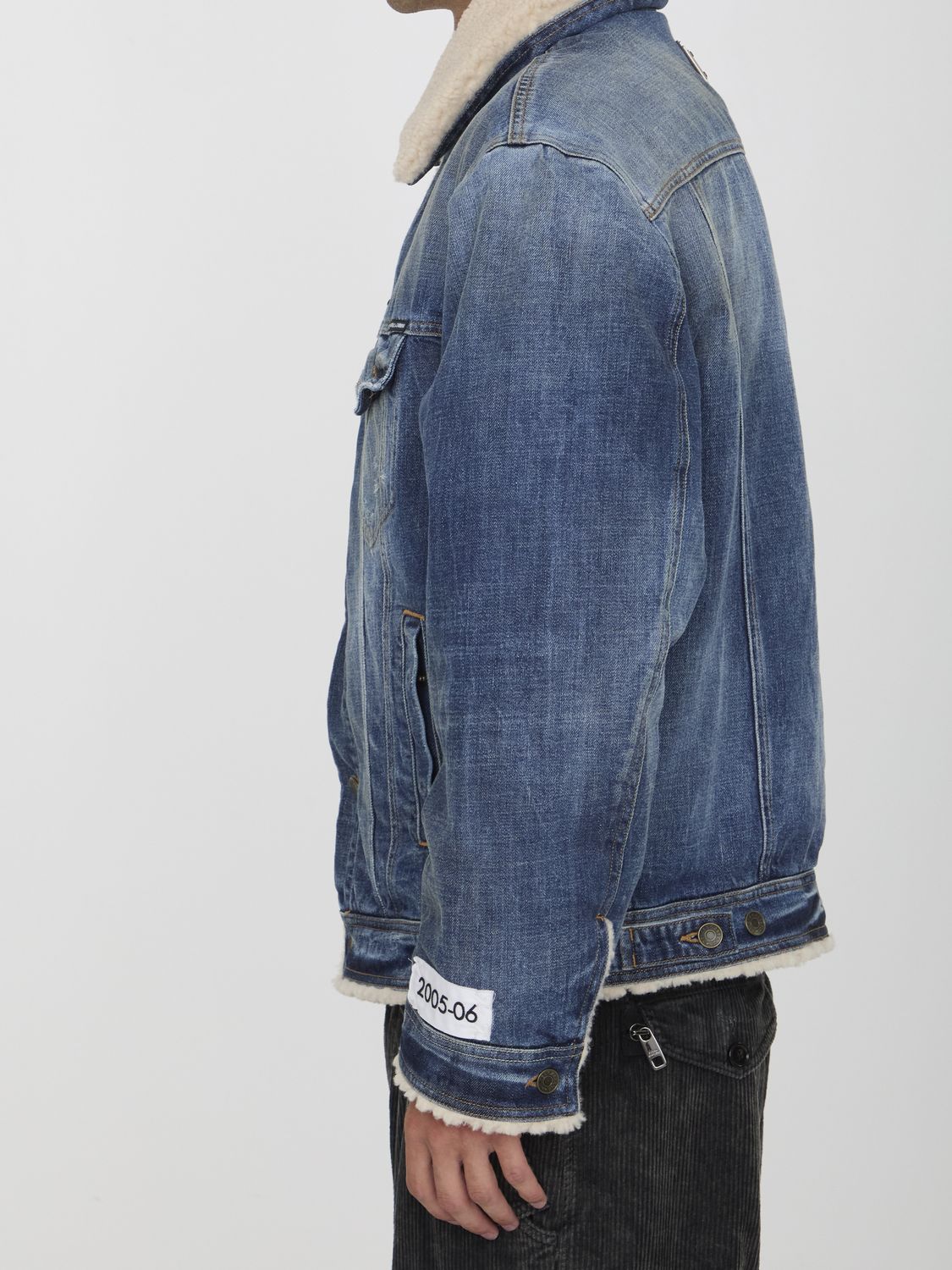 DOLCE & GABBANA Men's Denim Jacket with Sheepskin Lining